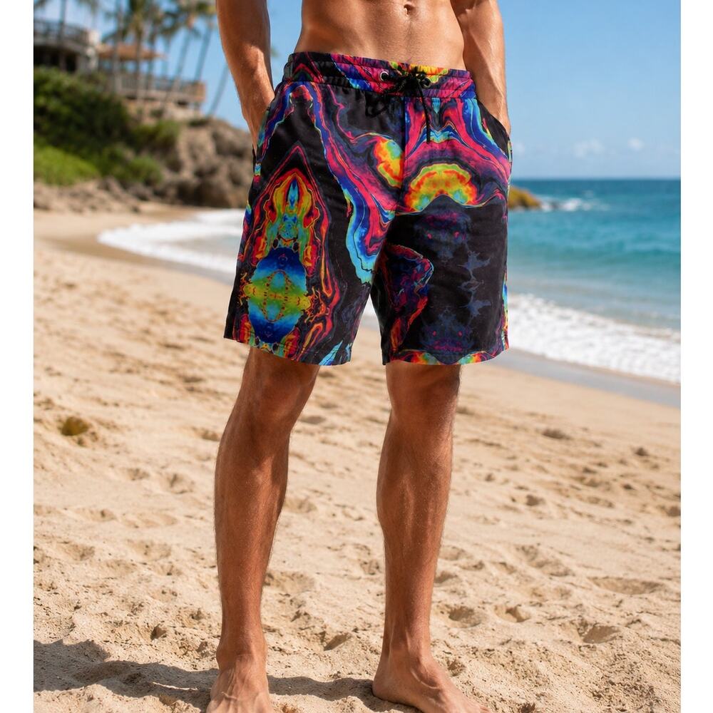 Drill Clothing Co Fresh Prince Psychedelic Shorts Size Medium NWT